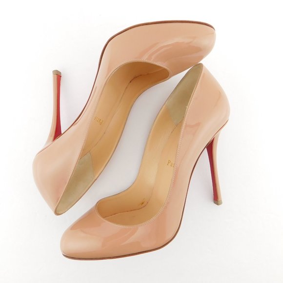 CHRISTIAN LOUBOUTIN Nude Patent Classic Heel Pumps 39 - Picture 5 of 9